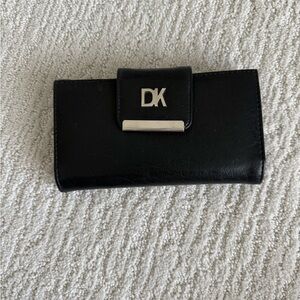 Large faux leather DK checkbook travel wallet